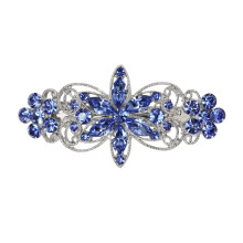 Faship Gorgeous Blue Rhinestone Crystal Flora Hair Barrette Clip