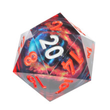 Mini Planet 50mm Chonk D20 Dungeons and Dragons Liquid Core Handmade Polyhedral Dice with Gift Box