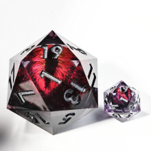 Mini Planet 50 mm Chonk D20 flydende kerne polyhedral skarp kant h?ndlavet harpiks drage ?je?ble terninger