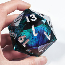 Mini Planet 50mm Chonk D20 Polyhedral Sharp Edge Dungeons and Dragons Tabletop Games Liquid Core Dragon Eye Dice