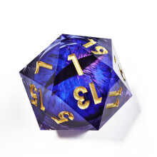 Mini Planet Dungeons and Dragons 50 mm Chonk D20 Liquid Core Polyhedral Aqua Resin Sharp Edge Dragon Eye Terning 4