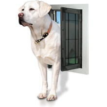 Porta di cani da swing grande - telaio in alluminio solido arrugginito - porta da compagnia di lusso per porte in legno e metallo - Pannello di scivo