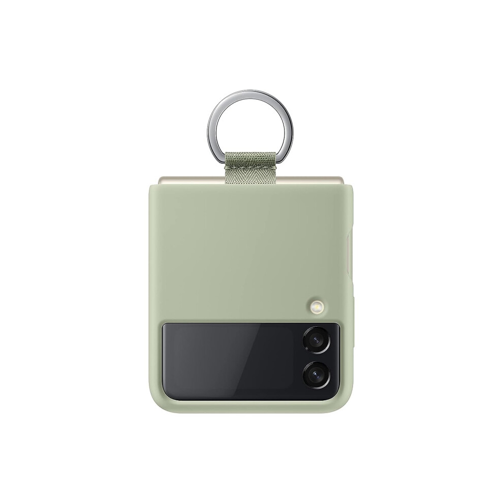 Samsung Galaxy Z Flip 3 Phone Case  Silicone Protective Cover with Ring  Heavy Duty  Shockproof Smartphone Protector  US Version  Olive Green (EF-PF71