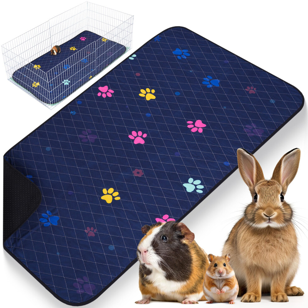 LuftPets Washable Guinea Pig Cage Liner for Midwest Fast-Drying Leakproof & Absorbent Rabbit Bedding for Indoor Non-Slip Mat for Under Dog Crate &