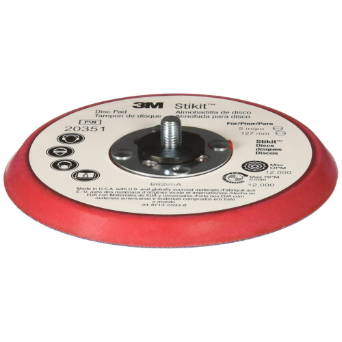 3M 3M 20351 Back Up Pad Stikit 3/8"""" x 5"""" diameter 1