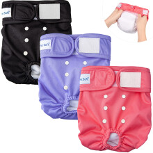 Pet Soft Washable Female Diapers (3 Pack) Female Dog Diapers Comfort Reusable Doggy Diaper for Girl Dog in Period Heat (Sprightly XL)