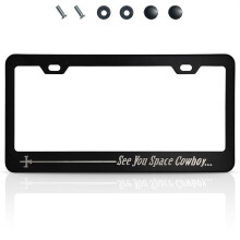 Matsort nummerpladeramme Sjovt for Anime-fans - See You Space Cowboy Anime nummerpladerammedesign (12,2 x 6,3 tommer) Let at installere rustfrit