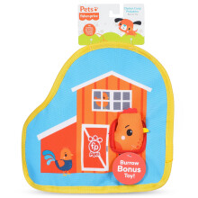 Fisher-Price for Pets Chicken Coop Peek-a-Boo Burrow Dog Toy Flattie Style Pet Plush Developmental Toys for Dogs
