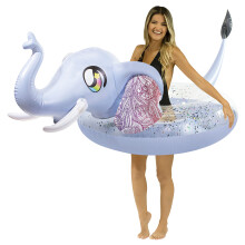 PoolCandy Inflatable Animal Pool Tubes & Swim Rings (Elephant Glitter Filled 48"""" inch Animal Pool Tube Swim Ring)