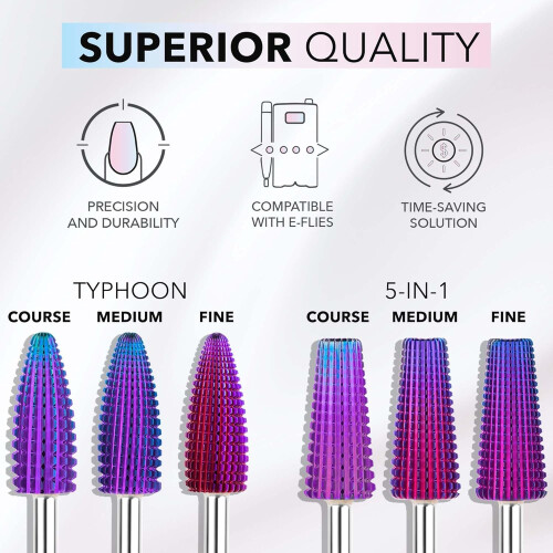 Kiara Sky Purple bor til E-File Negle Drill (Under Nail Cleaner) 1
