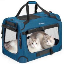 PetMasion Extra Grote Kattenmand voor 2 Katten Opvouwbare Zachte Zijkant Huisdier XL Krat voor Grote Mudium Grote Kat 20lbs+ Auto Reizen Draagbar