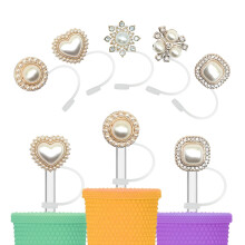 Toppers di paglia di silicone glitter per stanley tazza 30 oz accessori per cappellini riutilizzabili per semplice moderna copertina di paglia carina