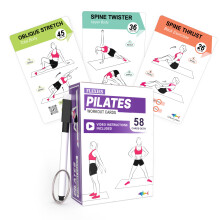 Karty cwiczen Flexies Pilates  58 kart cwiczen z mata do pilatesu Pozycje treningowe Instrukcje wideo i wskazwki dotyczace oddychania | Bezplat