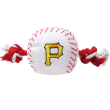 Brinquedo de corda de beisebol MLB PITTSBURGH PIRATES para CES E GATOS. Design de beisebol esportivo de nilon resistente Cordas resistentes com