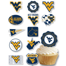 West Virginia University Cupcake Topper Party Supplies for WVU Football Birthday Graduation Party Decorations (24 Pieces) (West Virginia Mounta