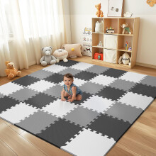 36-teilige Baby-Spielmatte f   r den Boden, Schaumstoff-Bodenfliesen f   r Kinder mit ineinandergreifenden Quadraten, Schaumstoff-Puzzle-Teppich f   r