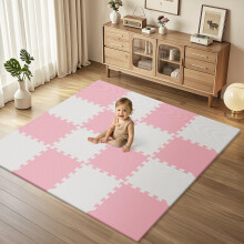 16-teilige Baby-Spielmatte f   r den Boden, Schaumstoff-Bodenfliesen f   r Kinder mit ineinandergreifenden Quadraten, Schaumstoff-Puzzle-Teppich f   r