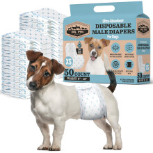 Dr. Pol Luiers voor mannelijke honden - Superabsorberend, ademend, lekvrij met vochtindicator X-Small 50 stuks