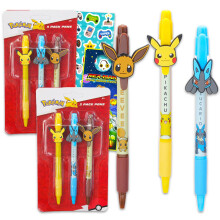Zestaw dlugopisw Pokemon 6 szt. Dlugopisw Pokemon Zestaw upominkowy dla dzieci z naklejkami Pikachu Lucario i Eevee Plus Wiecej | Prezenty na