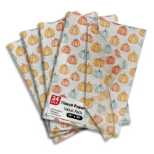 Herfstpompoen Bedrukte tissuepapiervellen voor cadeauzakjes en inpakpapier - Bulk Halloween-tissue - Decoratief kunstpapier voor verpakking en ge