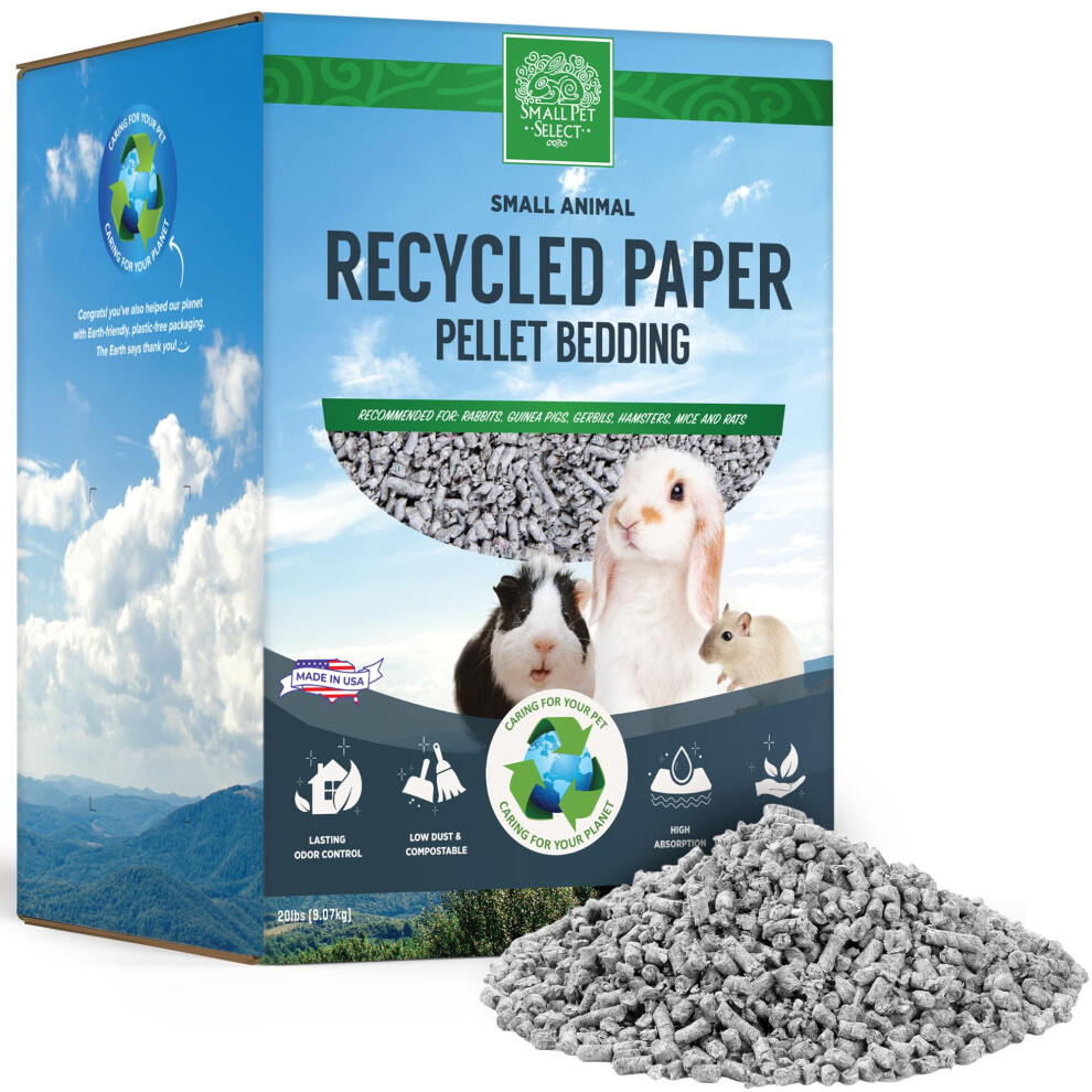 Small Pet Select- Small Animal Pelleted Paper Bedding for Rabbits Guinea Pigs and Other Small Animals 20lb