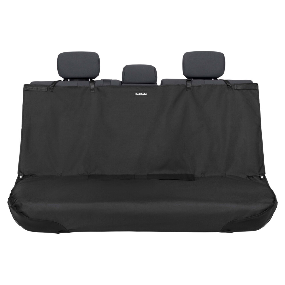 PetSafe Happy Ride Bench Seat Cover - Fits Cars  Trucks  Minivans and SUVs - Waterproof Area Protection - Durable Vehicle Seat Protector - Black