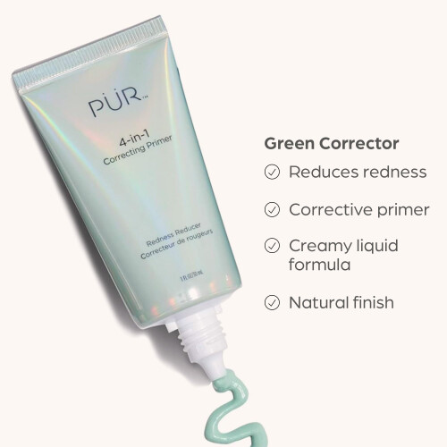 PUR Beauty 4-in-1 Correcting Primer, Μειωτής Ερυθρότητας - Primer για Γυναίκες 2