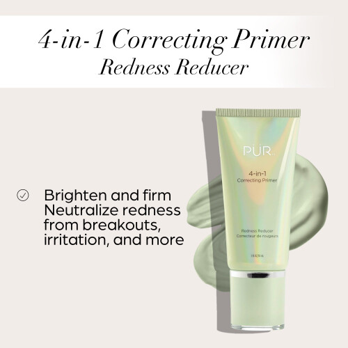 PUR Beauty 4-in-1 Correcting Primer, Μειωτής Ερυθρότητας - Primer για Γυναίκες 1