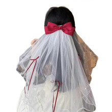 Bridal Veil Halloween Party Decorations Black Tulle Bow Bride To Be Gift Wedding Hen Night Bridal Veil  White