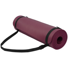 Yoga Mat 1/2-Inch Extra Thick High Density Exercise Mat Anti-Tear Exercise Yoga Mat with Carrying Strap Suitable for Various Yoga Exercises D
