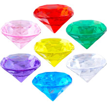 Niceup 60mm Giant Diving Gems 7PCS 2.36in Acrylic Gemstones Princess Party Favors Summer Swimming Training Pool Toys Red Blue Purple Green Clear Yello