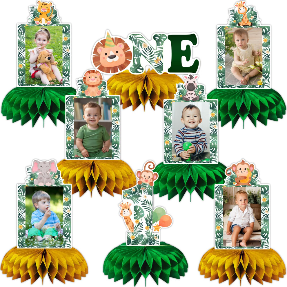 Wild One Geburtstagsdekorationen Dschungelsafari-Motto 1. Geburtstag Partyzubehr Waben-Mittelstck Fr Tisch Safari 1. Geburtstagsdekorationen F-image