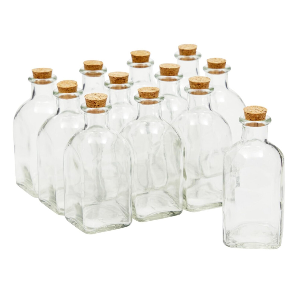 Juvale 12 Stuks Duidelijke 4 oz Glazen Flessen met Kurken Deksel, Vintage Stijl Potion Vazen