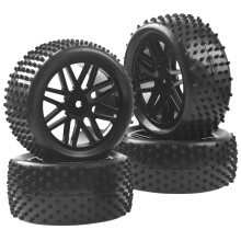 Hircqoo 16-Spoke OD 86mm/3.38 '' 16 razza da 12 mm di bordo per mozzo esagonale e pneumatici in gomma compatibili con Redcat Tornado HPI HSP Kyosho l