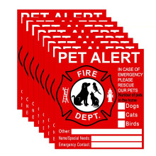 PET INTERSO INTERSO - 8 pacchetto Pet Alert Safety Fire Rescue Sticker Decal Decal -Save I nostri animali domestici per gatti/cani in un fuoco di eme