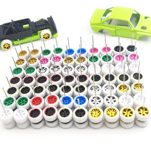 10 set 1/64 ruote e pneumatici (10 ruote bianche miste)