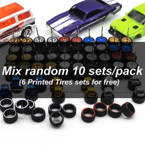 Mixed 10 set 1/64 wheels and tires (10 Mixed replaceable tires) 2