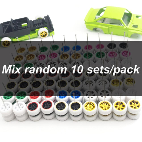 10 set 1/64 ruote e pneumatici (10 ruote bianche miste) 1