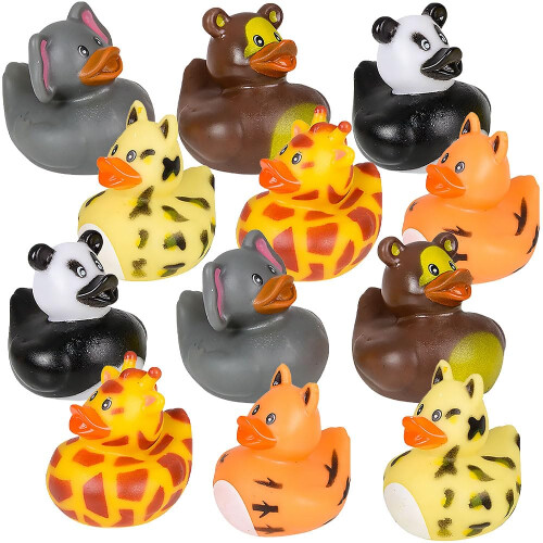 Rhode Island Novelty 2"""" Zoo Animal Rubber Duckies