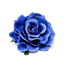 VEICOSTT Women Rose Flower Hair Clip Hair Accessories Flower Brooch Pin ZFJ11 (Royal Blue)