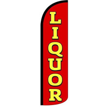 4 Less Co LIQUOR Windless Swooper Flag Feather Banner Sign 3x11,5 ft Tall (Nur Flagge) rz