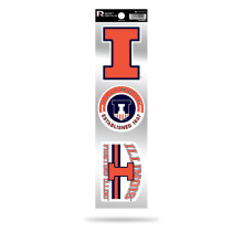 RICO INDUSTRIES NCAA Illinois vechten tegen Illini 3-delige retro spirit stickers retro sticker set