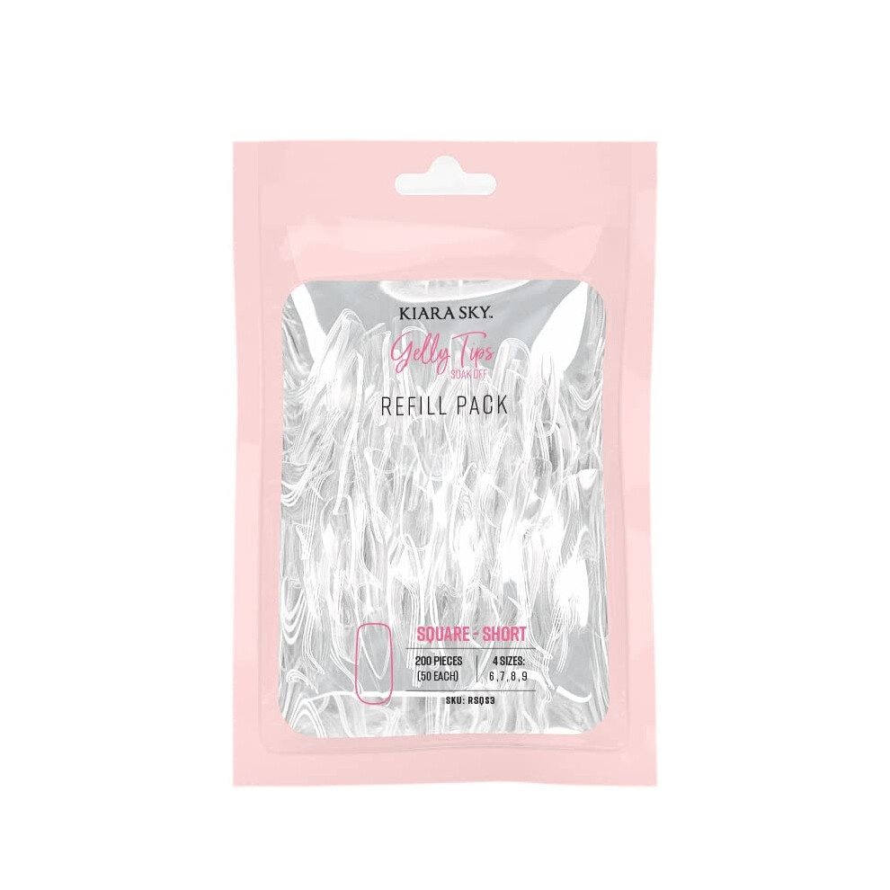 Kiara Sky Gelly Tips Nachf Llpackung Soak Off Soft Gels Quadratisch Kurz (Gr En 6 7 8 9)-image