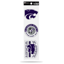 Rico Industries NCAA Kansas State Wildcats 3-delige Retro Spirit-stickers Retro-stickerset