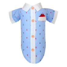 Parisian Pet Nautical Costume - Ankarskjorta i 100 % bomull - Hundklder med rmar - Bl och vita kostymer fr sm hundar XS