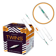 Staino Twins Interdentalbrste Dual-Ended Travel Brush Minis Microfine Brush 36 2-Brsten-Einheiten  insgesamt 72 Brsten