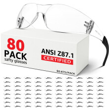 Hoqiwild Klara skyddsglasgon Bulk av 80 ANSI Z87.1 Skerhet Googles fr mn Kvinnor Reptlig lins gonskydd fr labbkonstruktion Skjutbana Trbe