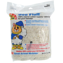 Penn-Plax Bed Fluff - Roupa de cama natural para animais - Material de nidificao 100% algodo - para hamsters e pequenos animais - 3 onas