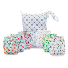 Ciches de tissu r utilisables Double gousset One Taille Absorbant lavable Absorbant Absorbant Absorbant co-Friendly Unisexe b b fille
