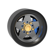 Carlomo 1/64 Scale S-Class Alloy Wheels Rubber Tires with Axles Detail Up Kits (4pcs/1 Kit) Modified Parts for 1:64 Diecast Model Cars (S07-F)